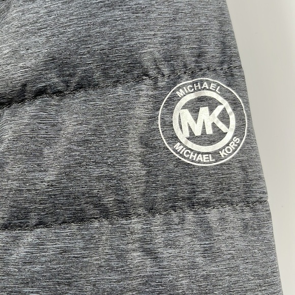 MICHAEL Kors Charcoal Grey Packable Down Fill Puffer Quilted Short Jacket Small - Picture 4 of 10